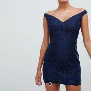 ASOS LOVE TRIANGLE LACE SWEETHEART BARDOT MINIDRESS NWT SZ 8